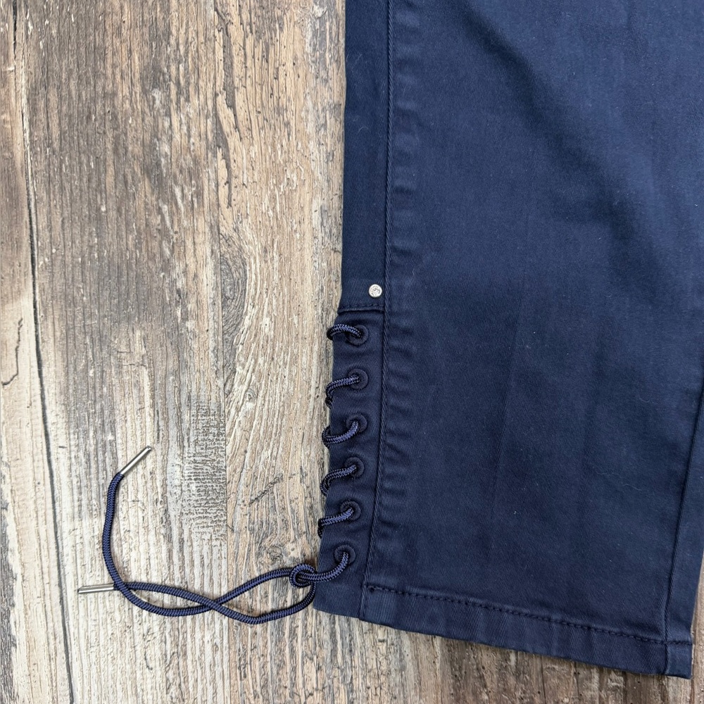White House Black Market Women’s Size 16 Dark Blue Skinny Pants Lace Ankle - Picture 3 of 10